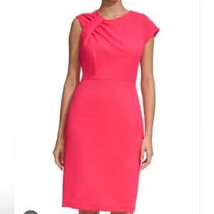 Calvin Klein Asymetrical Fuchsia Midi Dress Plus Size 22W